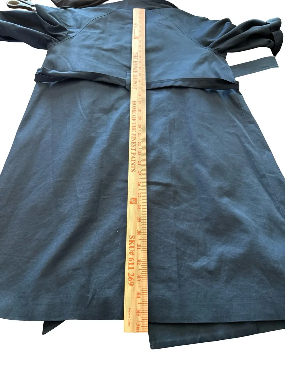 Cynthia Steffe Navy Blue Double Breasted Trench Coat Small Peter Pan Collar
